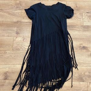 All Saints | Layered Fringe T-Shirt Dress